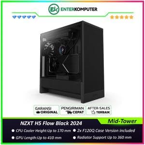 NZXT H5 Flow Black - Mid-Tower Airflow Case (2024) - foto 1