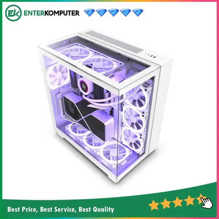 NZXT H9 Elite White - ATX Mid Tower Airflow Case - foto 1