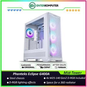 Phanteks Eclipse G400A Matte White D-RGB Spacious Mid-Tower - foto 1