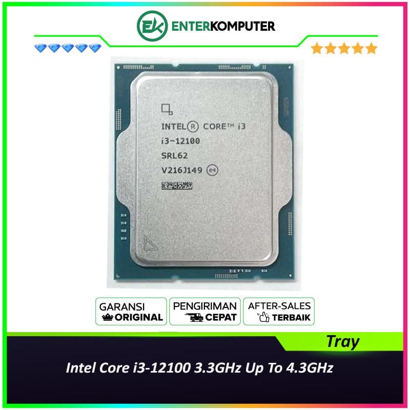 Intel Core i3-12100 3.3GHz Up To 4.3GHz - Cache 12MB [Tray] Socket LGA 1700 - Alder Lake Series - NEW UNIT - 1 Years Warranty - foto 1