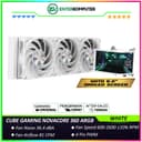 CUBE GAMING NOVACORE 360 ARGB WHITE PERFORMANCE FAN Liquid Cooler - L-Shaped 6.5 AMOLED Screen - Magnetic Rotatable Pump Head with Custom Display - foto 1