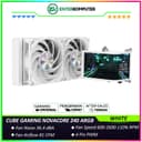 CUBE GAMING NOVACORE 240 ARGB WHITE PERFORMANCE FAN Liquid Cooler - L-Shaped 6.5 AMOLED Screen - Magnetic Rotatable Pump Head with Custom Display - foto 1