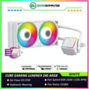 CUBE GAMING LUMINEX 240 ARGB WHITE PERFORMANCE FAN Liquid Cooler - 2x 120 PWM ARGB Fan with ARGB Lighting Pump Head - foto 1