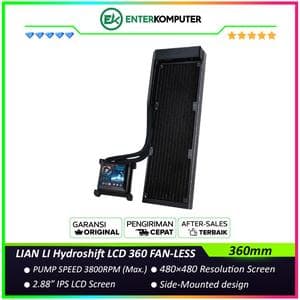 LIAN LI Hydroshift LCD 360 FAN-LESS BLACK with 2.88” IPS LCD Screen - Enhanced Display - Unleash Power, Elevate Style & High Performance - Side-Mounted Design with Optimized Cable Managment - foto 1
