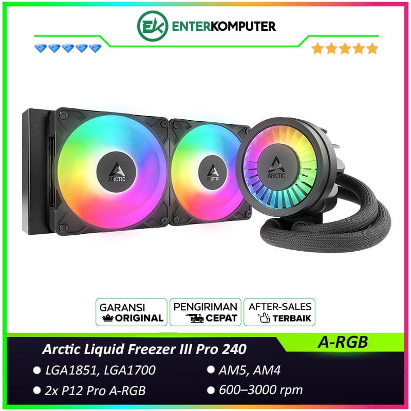 Arctic Liquid Freezer III Pro 240 A-RGB Multi Compatible AIO CPU Water Cooler - Black - foto 1