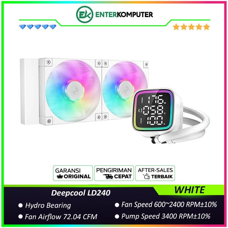 Deepcool LD240 WHITE 240mm Liquid CPU Cooler with Multi-Line Display - foto 1