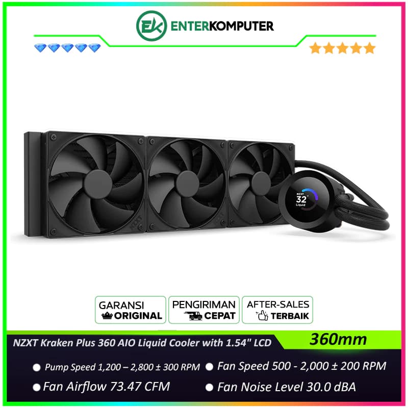NZXT Kraken Plus 360 360mm AIO Liquid Cooler with 1.54 LCD - foto 1