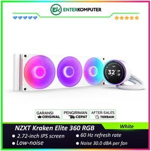 NZXT Kraken Elite 360 RGB White 360mm AIO Liquid Cooler with 2.72 IPS LCD & RGB - foto 1