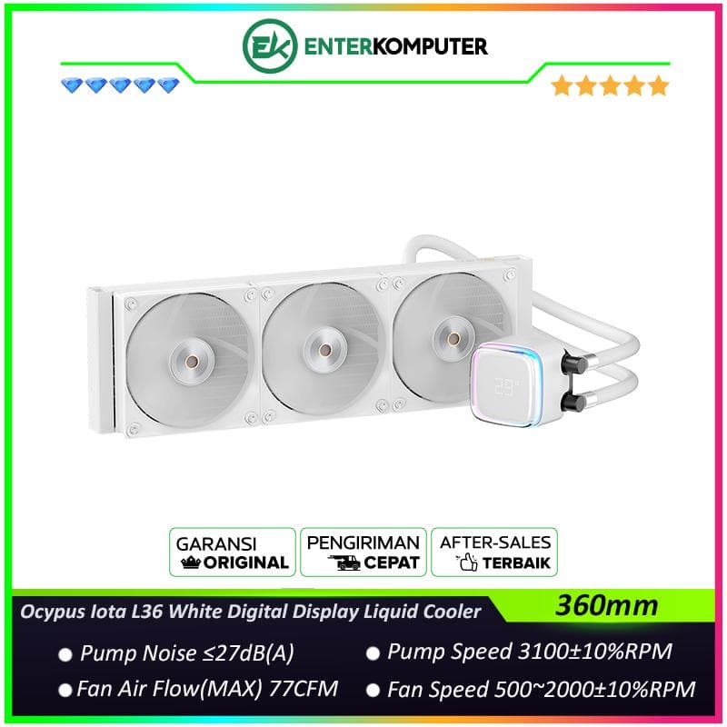 Ocypus Iota L36 White Digital Display Liquid Cooler - foto 1