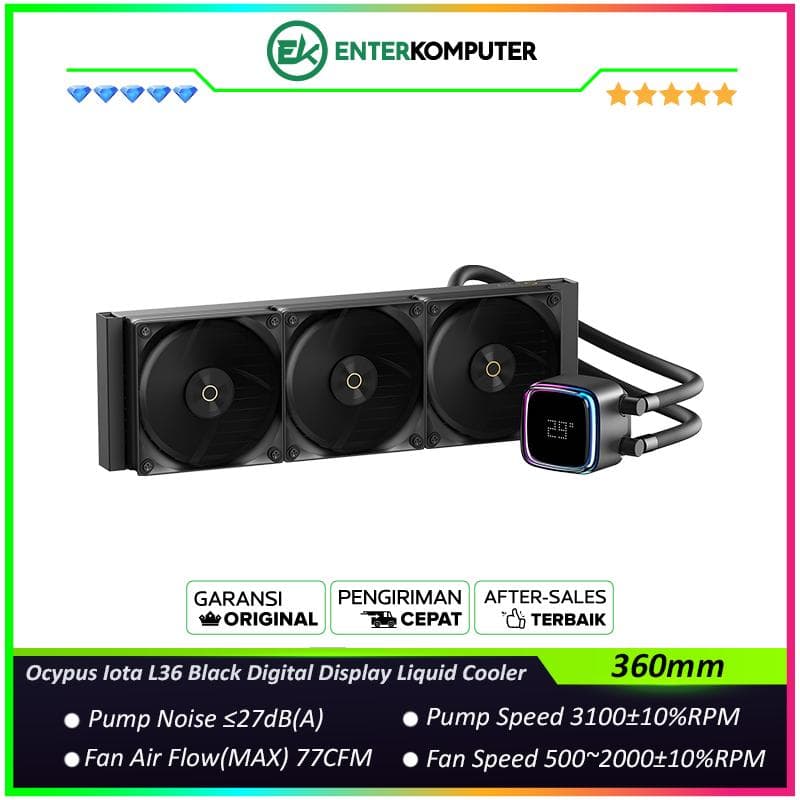 Ocypus Iota L36 Black Digital Display Liquid Cooler - foto 1