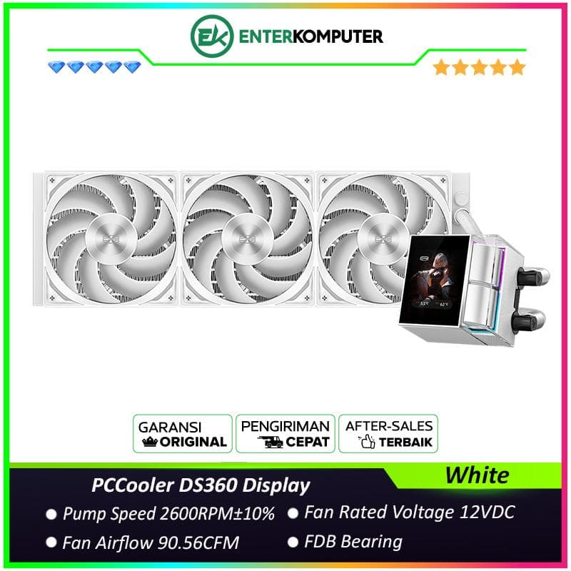 PCCooler DS360 Display White 2.4 IPS Screen Liquid Cooler - foto 1