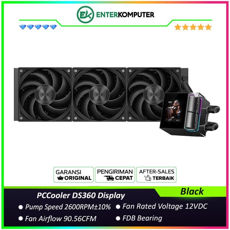 PCCooler DS360 Display Black 2.4 IPS Screen Liquid Cooler - foto 1