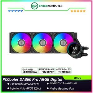 PCCooler DA360 Pro ARGB Digital Black Liquid Cooler with Digital Monitor - foto 1