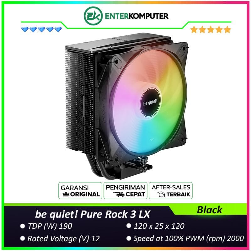 be quiet! Pure Rock 3 LX - Compact Performance for everyone - High Performance Cooling - 1x Light Wings LX 120mm PWM - foto 1
