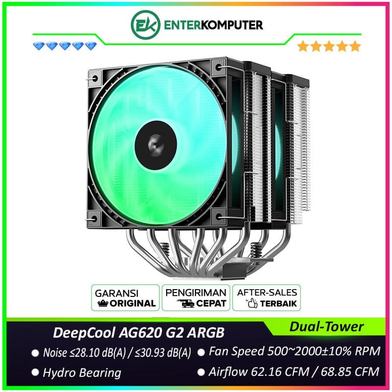 DeepCool AG620 G2 ARGB Dual-Tower CPU Cooler - foto 1