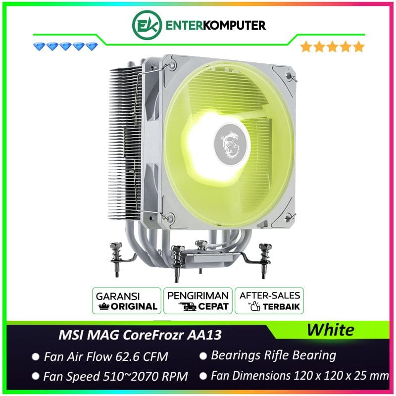 MSI MAG CoreFrozr AA13 White Single Tower CPU Cooler - Support LGA1700/LGA1851/AM4/AM5 - foto 1