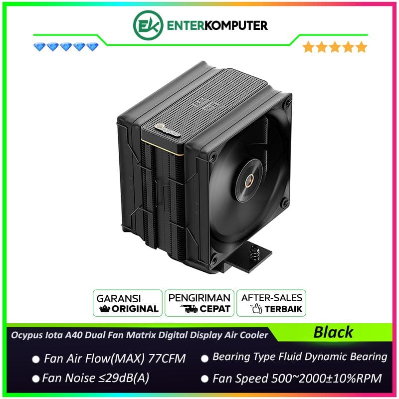 Ocypus Iota A40 Dual Fan Black Matrix Digital Display Air Cooler - foto 1