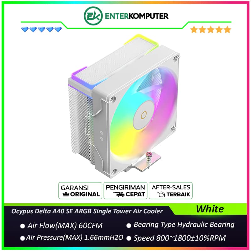 Ocypus Delta A40 SE ARGB White Single Tower Air Cooler - foto 1