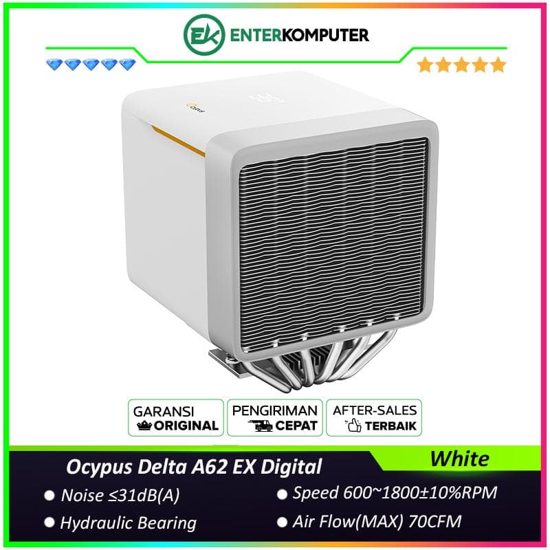 Ocypus Delta A62 EX Digital White Seamless Full-Cover Air Cooler - foto 1