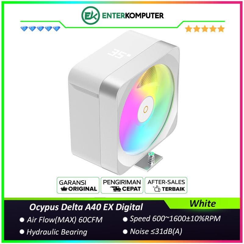 Ocypus Delta A40 EX Digital White Seamless Full-Cover Air Cooler - foto 1