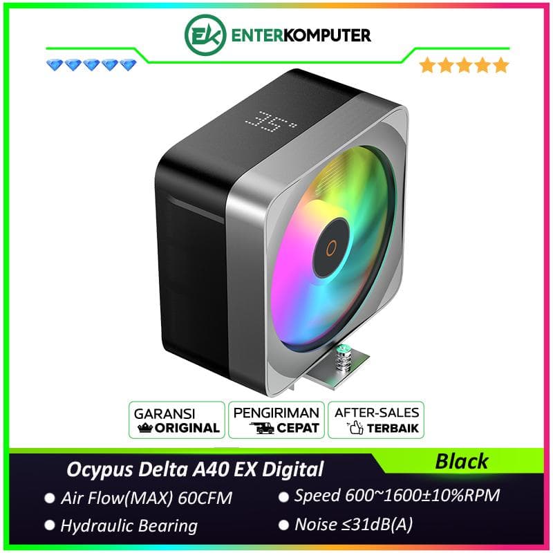 Ocypus Delta A40 EX Digital Black Seamless Full-Cover Air Cooler - foto 1