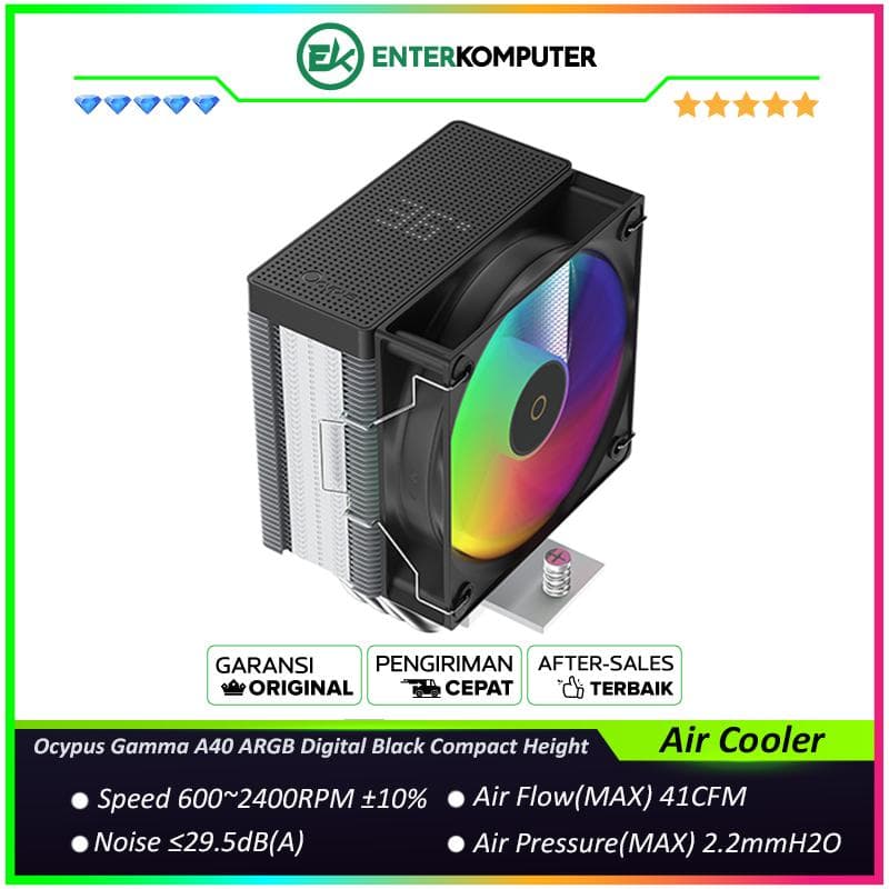Ocypus Gamma A40 ARGB Digital Black Compact Height Air Cooler - foto 1