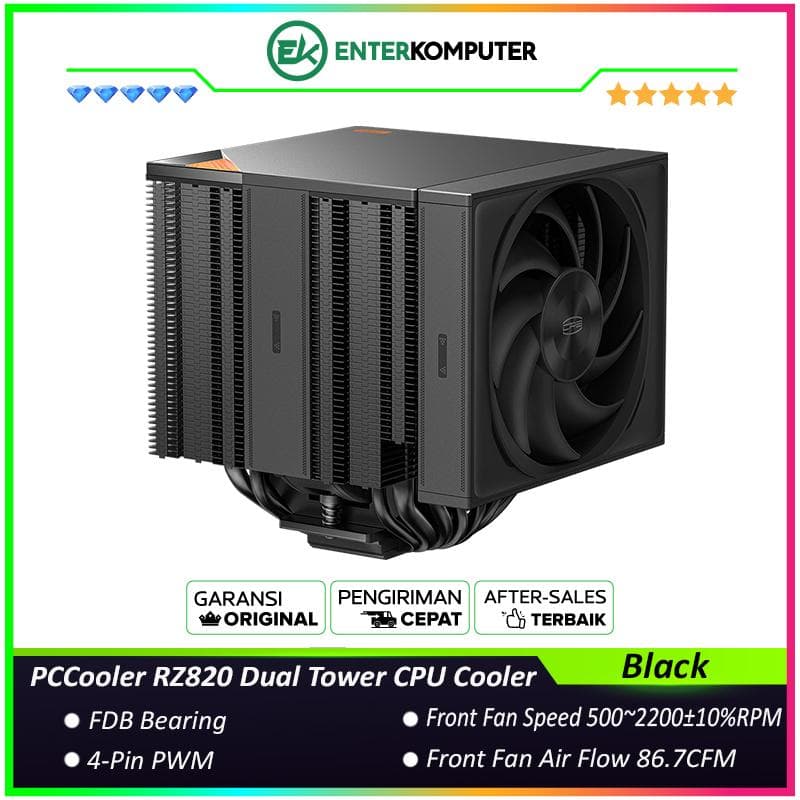 PCCooler RZ820 Black Dual Tower CPU Cooler - foto 1