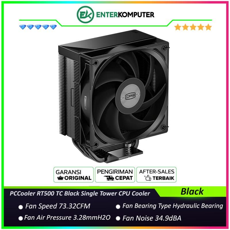 PCCooler RT500 TC Black Single Tower CPU Cooler - foto 1