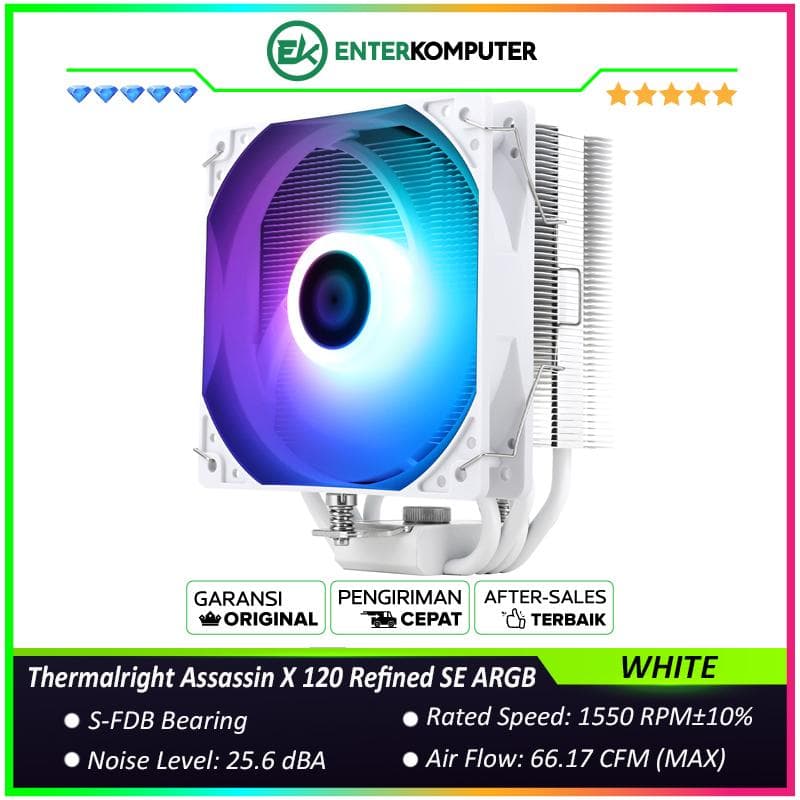 Thermalright Assassin X 120 Refined SE WHITE ARGB Single Tower CPU Cooler - foto 1