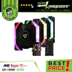 PRIME BUTTERFLY FAN - (3PCS 12CM RAINBOW RGB FAN + Wireless Remote) - foto 1