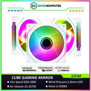 CUBE GAMING MIRROR WHITE 3 in 1 Pack - Infinity Mirror 12CM ARGB PWM FAN - foto 1