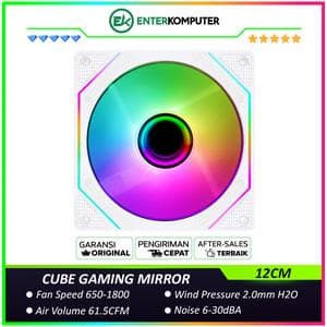 CUBE GAMING MIRROR WHITE Single Pack - Infinity Mirror 12CM ARGB PWM FAN - foto 1