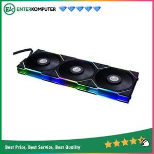 LIAN LI UNI FAN TL120 Reverse Blade BLACK Triple Pack with Controller - ART of Cooling Redefined - Dual Zone Lighting Effects - Customisable Fan Speed and Dazzle with Infinity Mirror - foto 1
