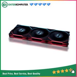 LIAN LI UNI FAN TL LCD120 BLACK Triple Pack with 1.6” LCD SCREEN & Controller - Dual Zone Lighting Effects - Empower with Customisable Display & Customisable Fan Speed - Dazzle with Infinity Mirror - foto 1