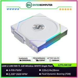 LIAN LI UNI FAN TL 120 Wireless WHITE Single Pack - Two Light Zones for An Enhanced Visual Experience - Noise-Optimized and Performance-Oriented Fan - 12TL1W1W - foto 1