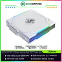 LIAN LI UNI FAN TL Wireless 140 Reverse Blade WHITE Single Pack - ART of Cooling Redefined - Dual Zone Lighting Effects - Customisable Fan Speed and Dazzle with Infinity Mirror - 14RTL1W1W - foto 1