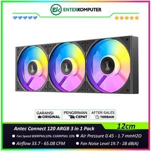Antec Connect 120 ARGB 3 in 1 Pack - 12CM ARGB PWM FAN with Daisy Chain Features - foto 1