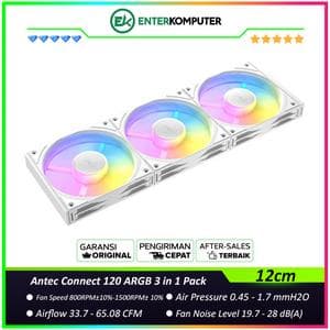 Antec Connect 120 ARGB WHITE 3 in 1 Pack - 12CM ARGB PWM FAN with Daisy Chain Features - foto 1