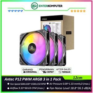 Antec P12 PWM ARGB 3 in 1 Pack with ARGB & PWM 1-to-3 Splitter Cables - 12CM ARGB PWM FAN - foto 1