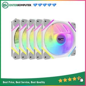 Aigo DarkFlash DM12 PRO White 12CM PWM A-RGB Fan (5 x 12CM Fan A-RGB) - foto 1