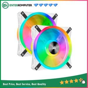 Corsair iCUE QL140 RGB White (Twin Pack) - With Lighting Node CORE - 14CM Fan - foto 1
