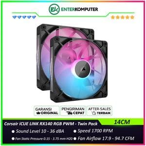 Corsair iCUE LINK RX140 RGB PWM (Twin Pack) with iCUE LINK System Hub - 14CM Fan - foto 1
