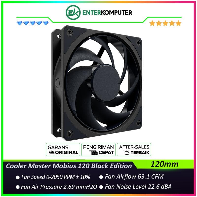 Cooler Master Mobius 120 Black Edition - 120mm PWM Fan - foto 1