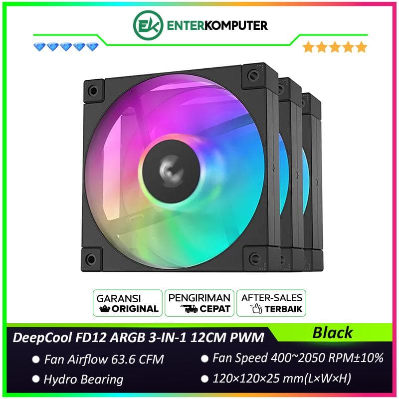 DeepCool FD12 ARGB 3-IN-1 12CM PWM Performance Fan - foto 1