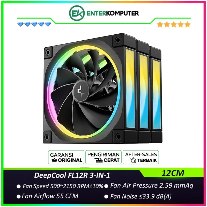 DeepCool FL12R 3-IN-1 12CM Unique Addressable RGB Fan - foto 1