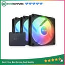 NZXT F120 RGB Core Triple Pack - Matte Black (3 x 120mm Hub-Mounted RGB Fans & Controller) - foto 1