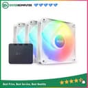 NZXT F120 RGB Core Triple Pack - Matte White (3 x 120mm Hub-Mounted RGB Fans & Controller) - foto 1