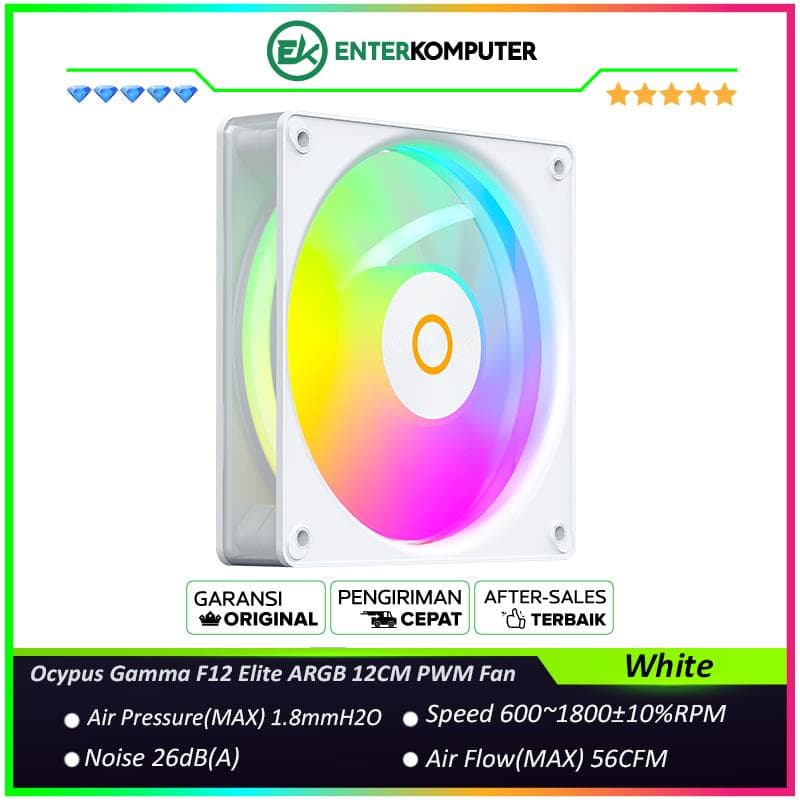 Ocypus Gamma F12 Elite ARGB White 12CM PWM Fan - foto 1