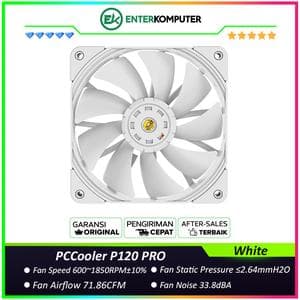 PCCooler P120 PRO White 120MM High Air Pressure Fan - foto 1