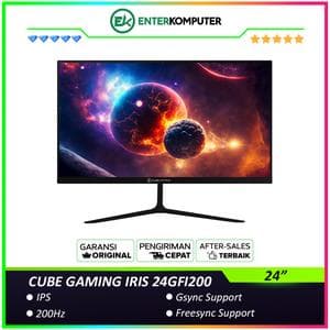 CUBE GAMING IRIS 24GFI200 23.8 FHD IPS Frameless 200Hz Gaming Monitor with AMD FreeSync & G-SYNC (HDMI + DP) - Response Time 1ms - foto 1